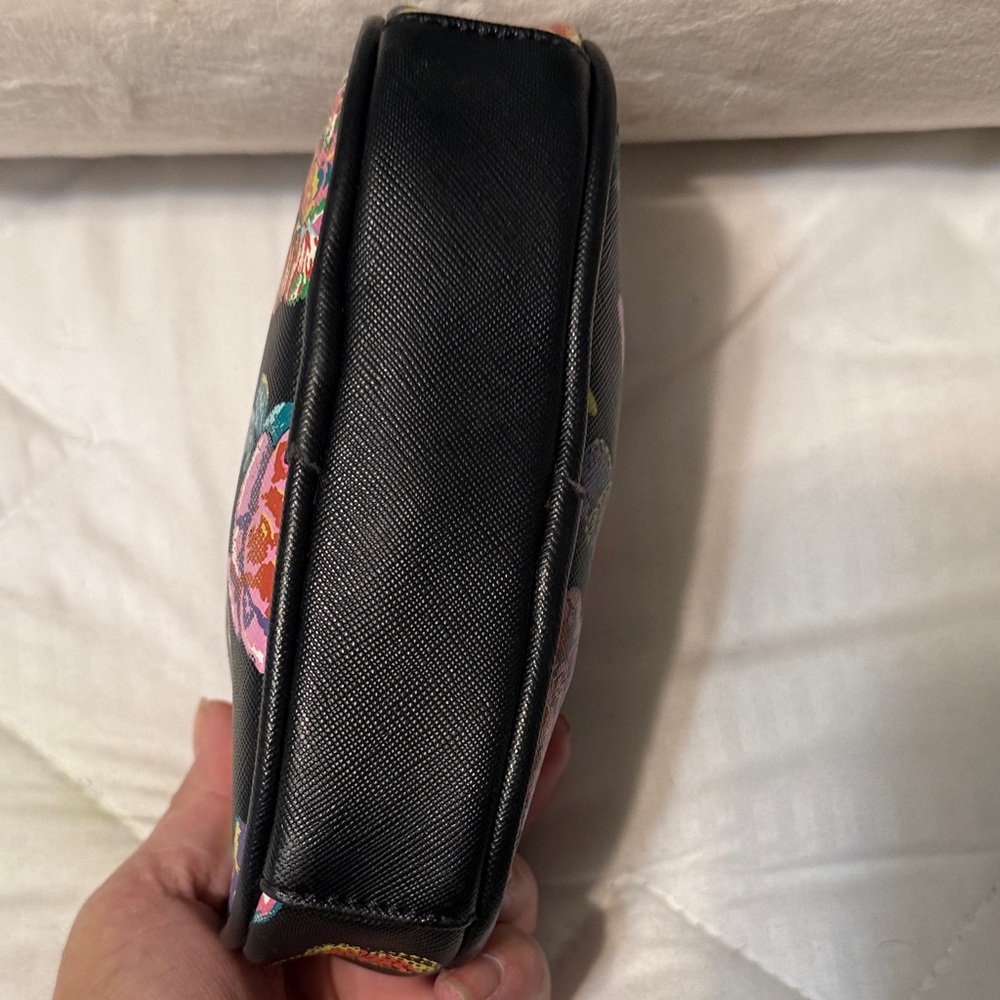 Betsey Johnson Black Floral Cosmetic Bag - Picture 3 of 5